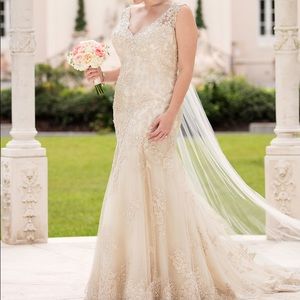COPY - Stella York Gold Detailed Plus Size Wedding Dress (Size: 20)
